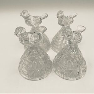 Set of 4 Vintage Hofbauer Crystal Byrds Candlesticks Bird Candle Holders